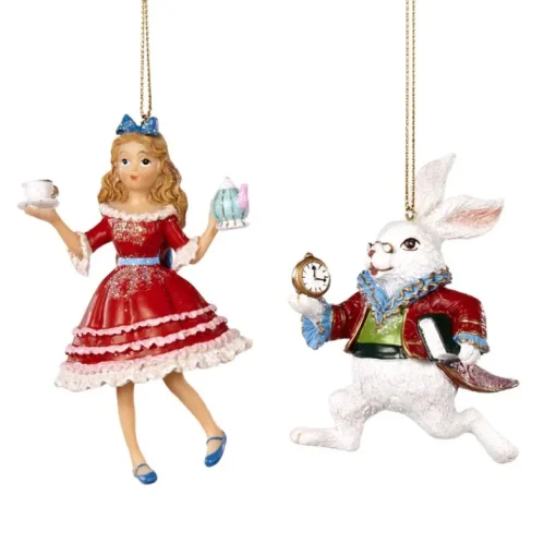 Goodwill Alice in Wonderland and Too Late Rabbit Ornament 2 Assorted TR 27510