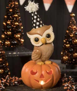 Bethany Lowe TL9435 - Party Owl On Pumpkin Medium