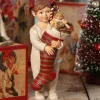 Bethany Lowe CP5906 Saturday Evening Post Collection Girl Holding Stocking