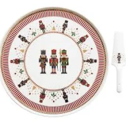 Easy Life Tableware Porcelain cake plate 32 cm with slicer