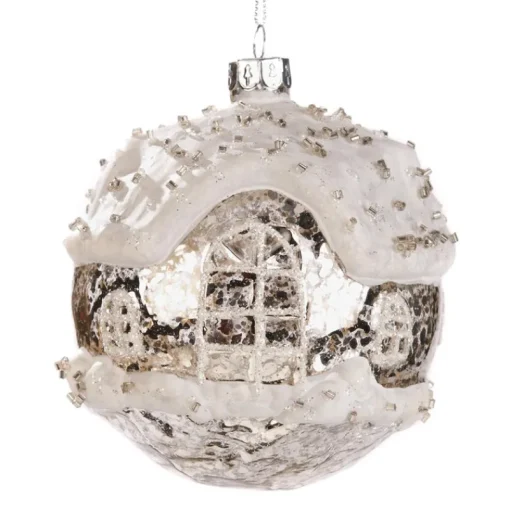 Goodwill Glass Antique Bead House Ball Silver P 37352