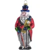 Goodwill Glass Santa Holding Big Ben Ornament TR 17657