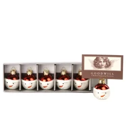 Goodwill Glass Snowman Cardholder Box 6 P 36646