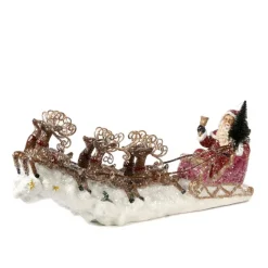 Goodwill Glitter Ice Santa Sleigh with Deer S 30107