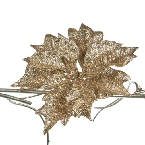 Goodwill Glitter Poinsettia On Clip A 56225