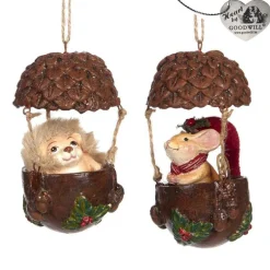 Goodwill Goodill Belgium 2020 B 94514 Mouse Hedgehog In Acorn Balloon 2 Assorted