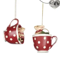 Goodwill Goodill Belgium 2020 B 93151 Woodland Tea Party Mouse In Dotted Cup 2 Assorted