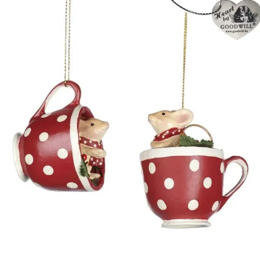 Goodwill Goodill Belgium 2020 B 93151 Woodland Tea Party Mouse In Dotted Cup 2 Assorted