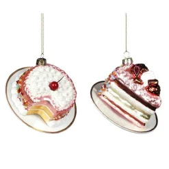Goodwill Goodill Belgium 2020 YA 92227 Glass Cake Pie On Plate Ornament 2 Assorted