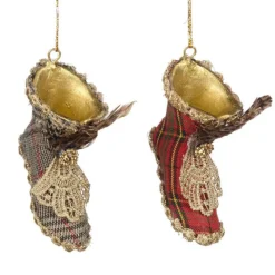 Goodwill Belgium B 93204 Royal Tartan Boot 2 Assorted Ornaments