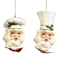 Goodwill Belgium B 92002 Santa Chef Head 2 Assorted Onaments