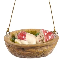 Goodwill Belgium D 46144 Baby Sleeping in Walnut Ornament
