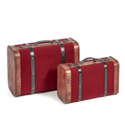 Goodwill Belgium K 10151 Wood Velvet Suitacse Set of 2 Boxes