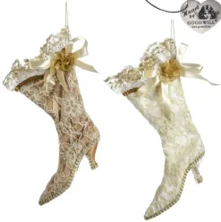 Goodwill Belgium Lace Lady Boot Ornament 2 Assorted TR 26029