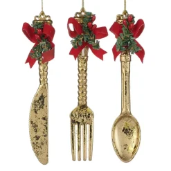 Goodwill Belgium PL 52424 Glittered Xmas Soon Knife Fork 3 Assorted
