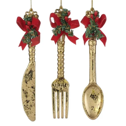 Goodwill Belgium PL 52424 Glittered Xmas Soon Knife Fork 3 Assorted