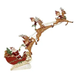Goodwill Belgium Santa Sleigh With Elves and Deer D 48080