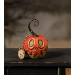 Bethany Lowe Green Apple With Orange Poison Ornament Mini
