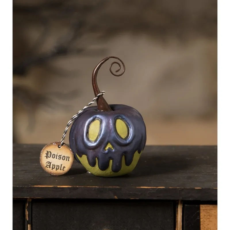 Bethany Lowe Green Apple With Purple Poison Ornament Mini