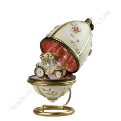 Komozja Famiily Hinged Egg with Carriage Komozja Family Mostowski - Glass Bauble handmade in Poland