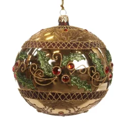 Katherine Collection Katherine's Collection Glass Traditional Holly Ball Gold KC L 02-731179