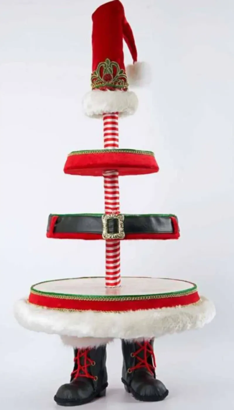 Katherine Collection KC 28-128248 Katherine's Collection Santa Boots Tray Cake Stand