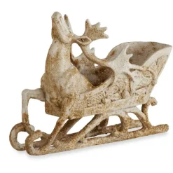KKInteriors K&K Interiors 51906A - Glitter and Rust Deer Sleigh