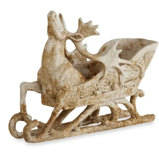 KKInteriors K&K Interiors 51906A - Glitter and Rust Deer Sleigh
