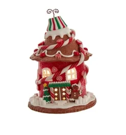 Kurt Adler 7.5" Candy Gingerbread House With C7 Bulb GBJ0022B
