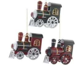 Kurt Adler D3719 Blow Mold Locomotive Ornament3 Assorted