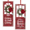 Kurt Adler G0197 Wooden Red Christmas Door Ornament2 Assorted