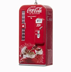 Kurt Adler NYC CC1162 Coca-Cola Vintage Vending Machine With Santa Ornament