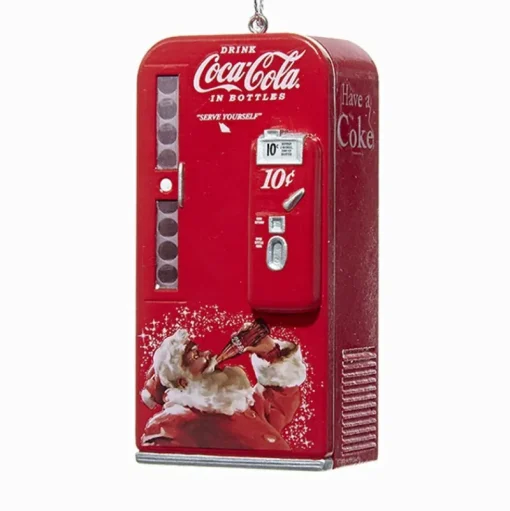 Kurt Adler NYC CC1162 Coca-Cola Vintage Vending Machine With Santa Ornament