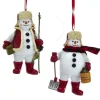Kurt Adler NYC D3550 Lodge Snowman Ornaments, 2 Assorted