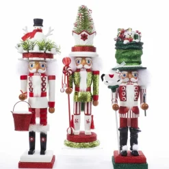 Kurt Adler NYC HA0412 Hollywood Snowman Hat, Toy Maker Hat and Candy Hat Nutcrackers