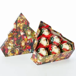 Kurt Adler Kurt S. Adler NYC J8189 Decoupage Christmas Balls 6pc box