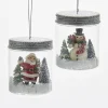 Kurt Adler Kurt S. Adler NYC Santa and Snowman in a Mason Jar Ornament 2 Assorted C6707