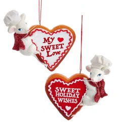Kurt Adler Kurt S. Adler NYC T2194 Mouse Chef with Cookie 2 Assorted