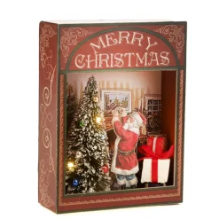 Goodwill Led Light Santa/Tree Diorama Box Y 62405