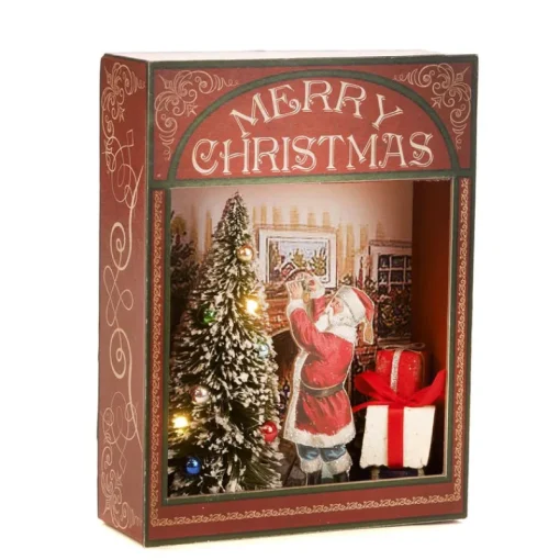 Goodwill Led Light Santa/Tree Diorama Box Y 62405