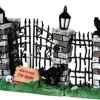Lemax Spooky Iron Gate And Fence, Set Of 5 34606 Spooky Town