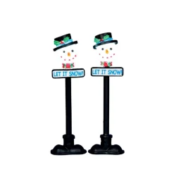 Lemax Village 34640 Snowman Street Lamp, Set Of 2, B/O (4.5v) 34640