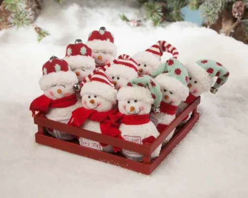 Bethany Lowe LM8177 Crate Of Snowmen Set of 9