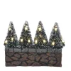 Luville Collectables Bristle trees on stone wall with white light battery operated 611187