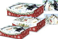 Goodwill Nested Flip Top 3 Boxes Snowy Penguins G 43081N