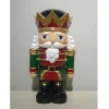 North Pole Nutcracker small poly Red and Green-Battery-LED 185522
