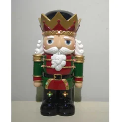North Pole Nutcracker small poly Red and Green-Battery-LED 185522