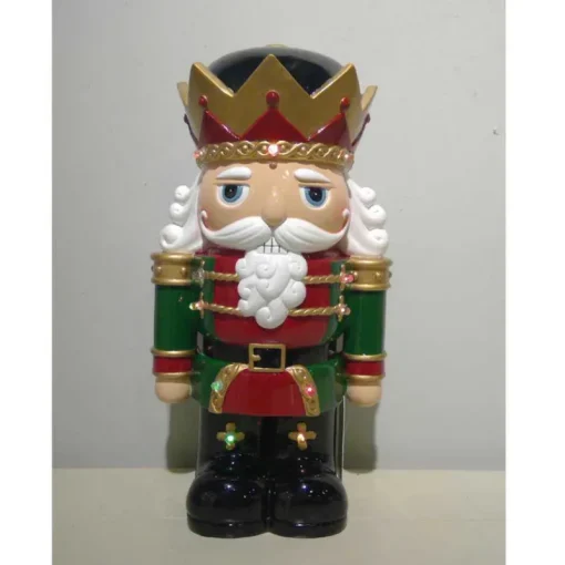 North Pole Nutcracker small poly Red and Green-Battery-LED 185522