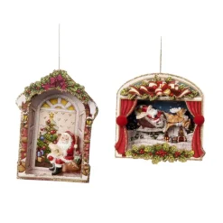 Goodwill Paper 3D Santa Scene Ornament 2 Assorted TR 27035