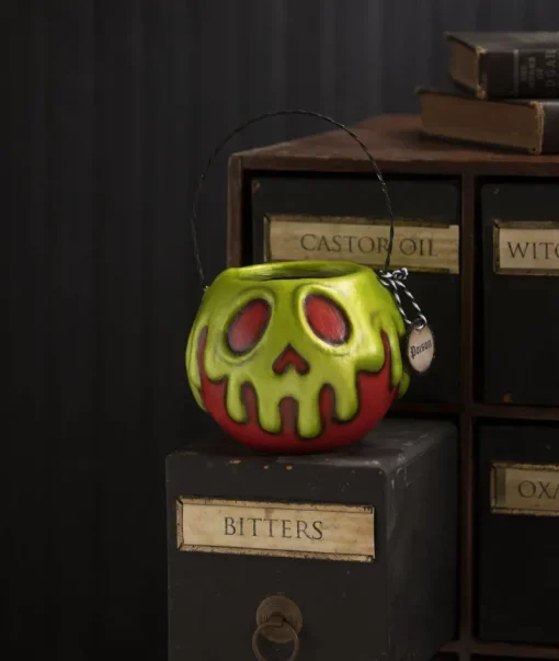 Bethany Lowe Small Red Apple With Green Poison Bucket LA1389